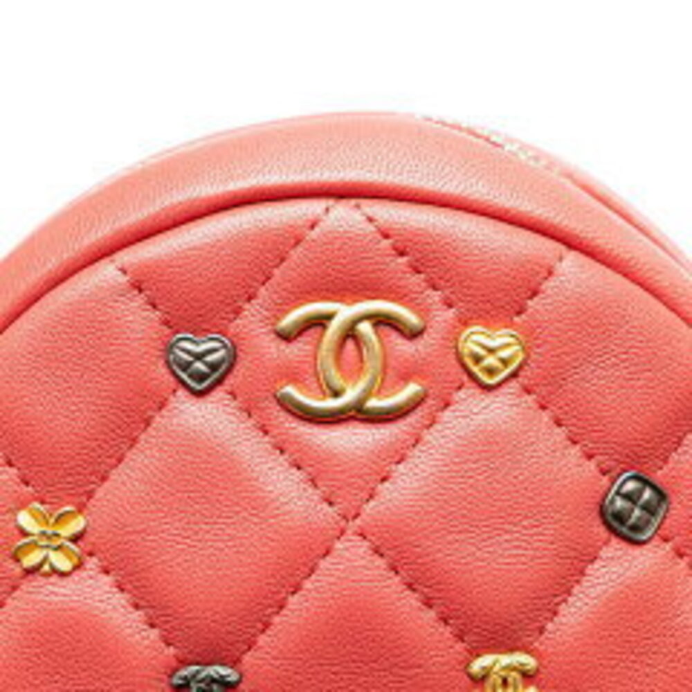 Chanel Matelasse Heart Mark Shoulder Crossbody Coco Camellia Bag Lambskin - Picture 6 of 6